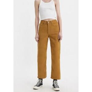 Levi's Ribcage Straight Ankle Corduroy Jeans Tan 29x27 High Rise